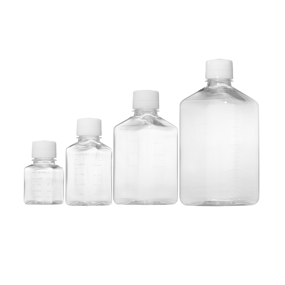 Square media bottle PET PETG material